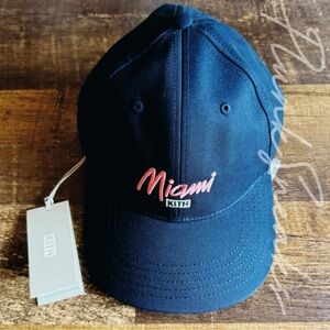 KITH Miami Script Logo Twill Aaron Cap Hat | Nocturnal | 2024